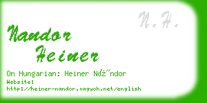 nandor heiner business card